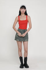 Georgie Ripped Denim Skorts