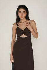Giana Twist Front Padded Midi Dress