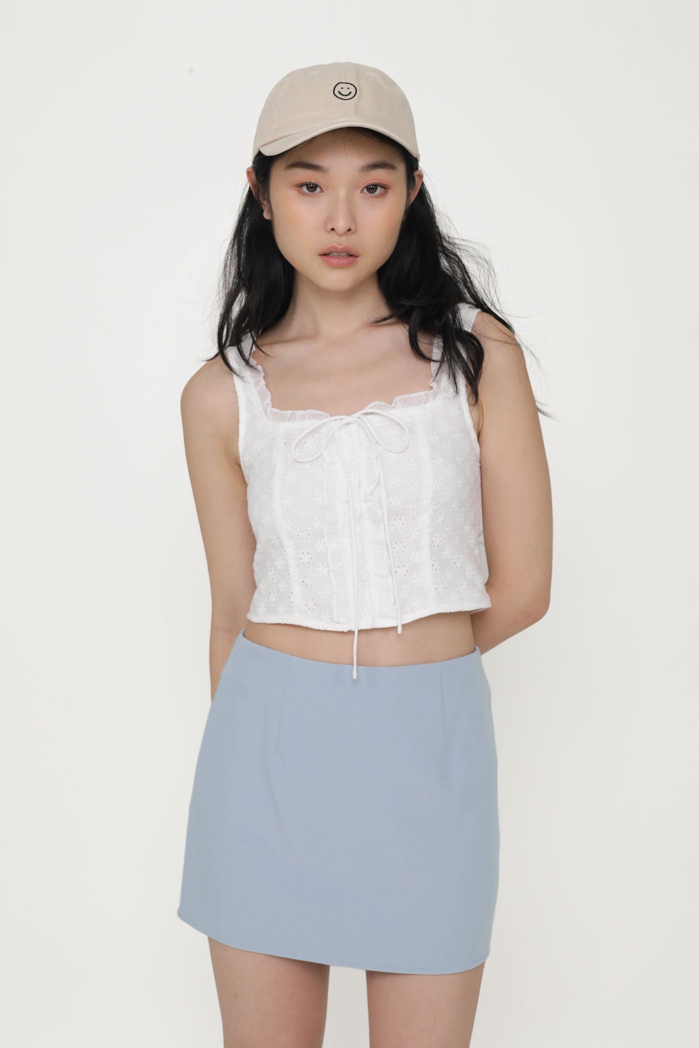 アール(ᵔᴥᵔ)　レディース　GB S halle-sky-blue-basic-skorts-