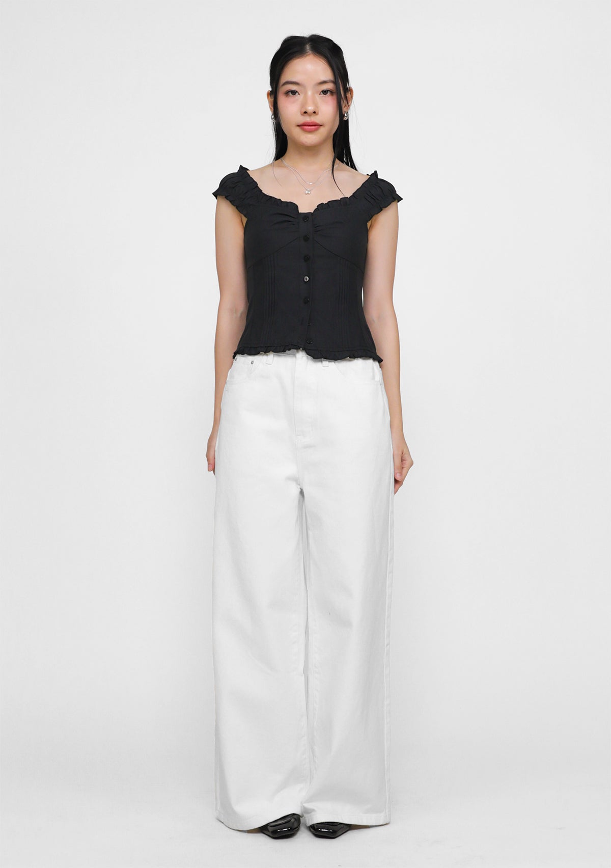 Haru Ruched Button Blouse – The Tinsel Rack