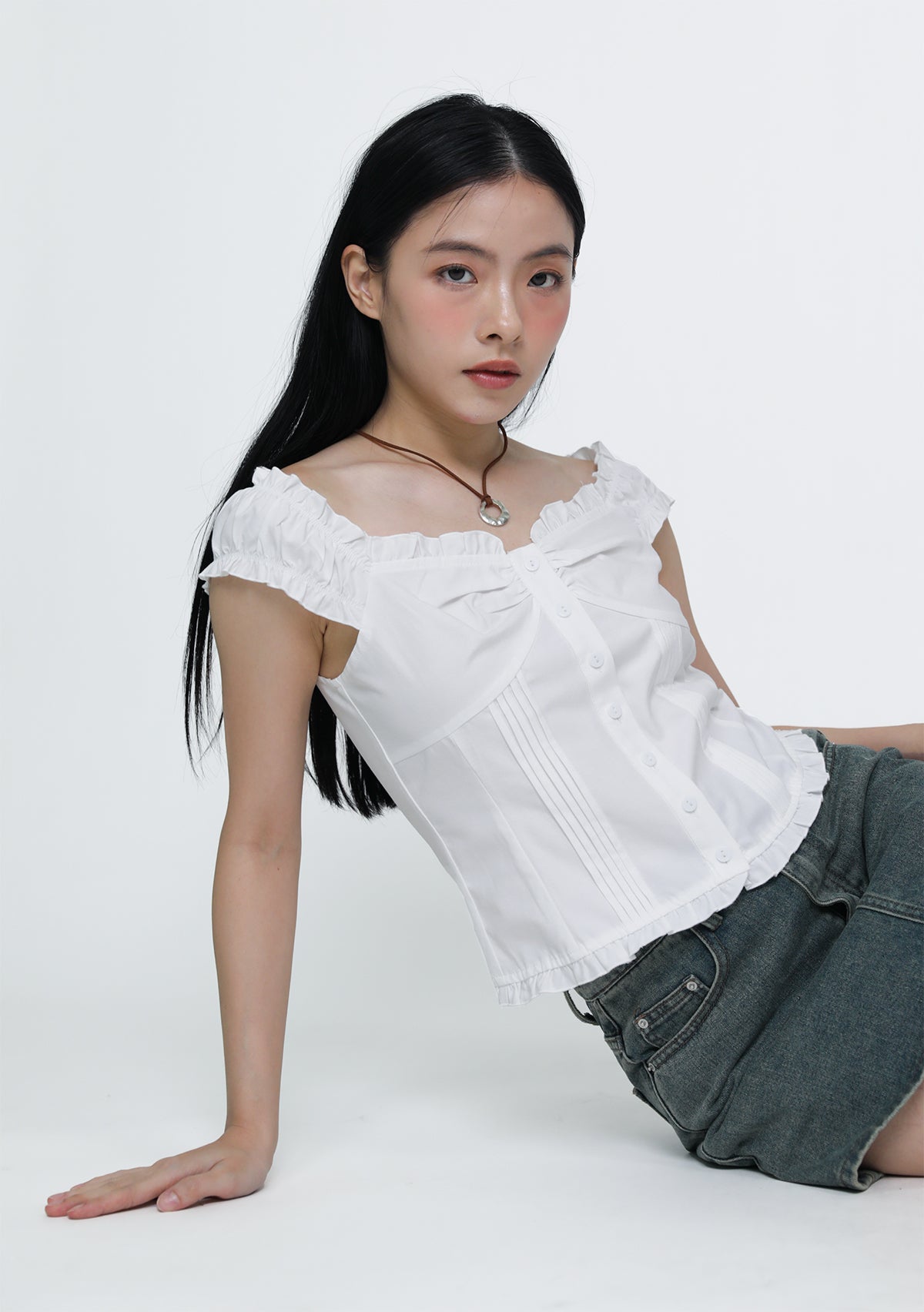 Haru Ruched Button Blouse – The Tinsel Rack