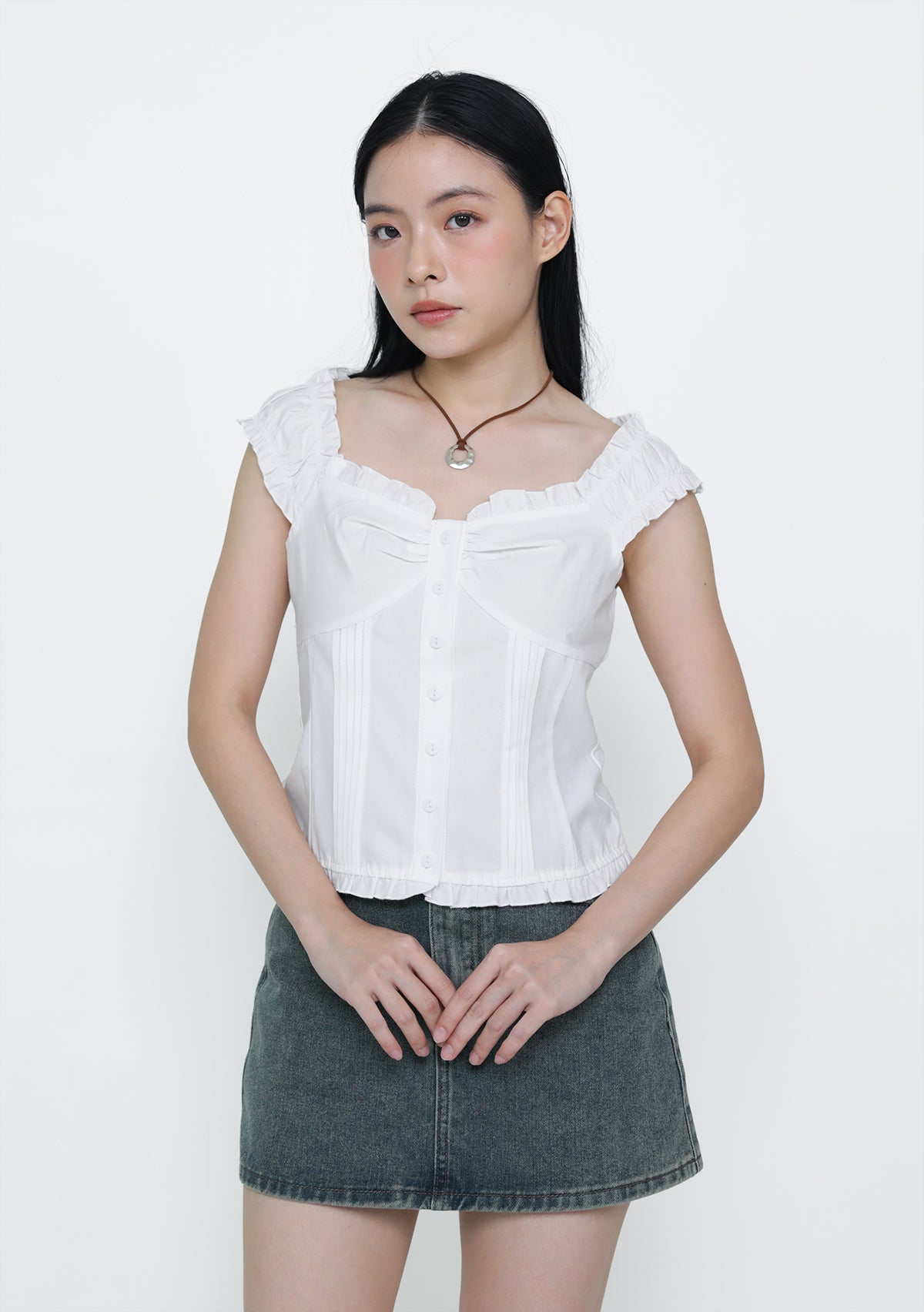 Haru Ruched Button Blouse – The Tinsel Rack