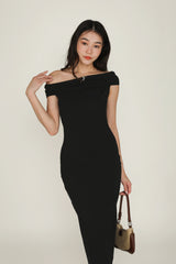 Helena Asymmetrical Shoulder Maxi Dress