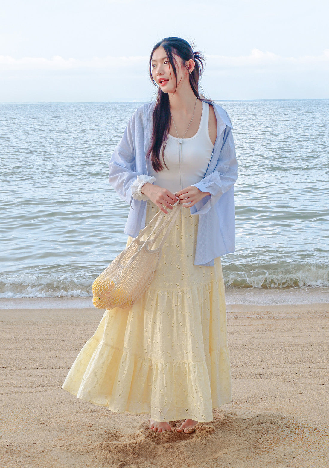 Regular Jardin Eyelet Tiered Skirt
