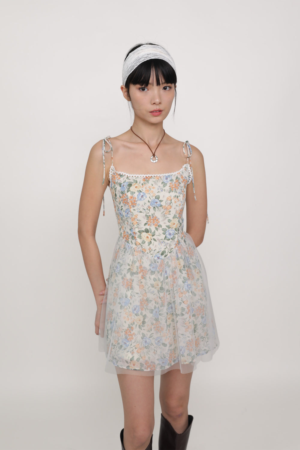 Josephine Mesh Overlay Corset Romper