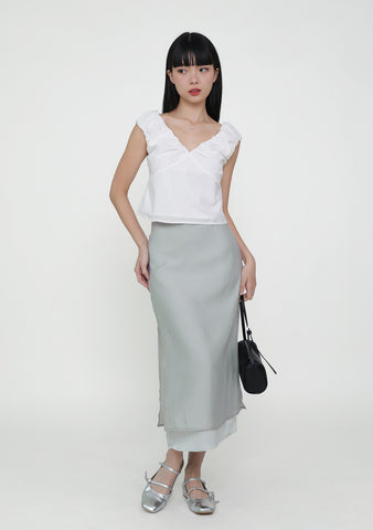 Justina Sheer Overlay Midi Skirt