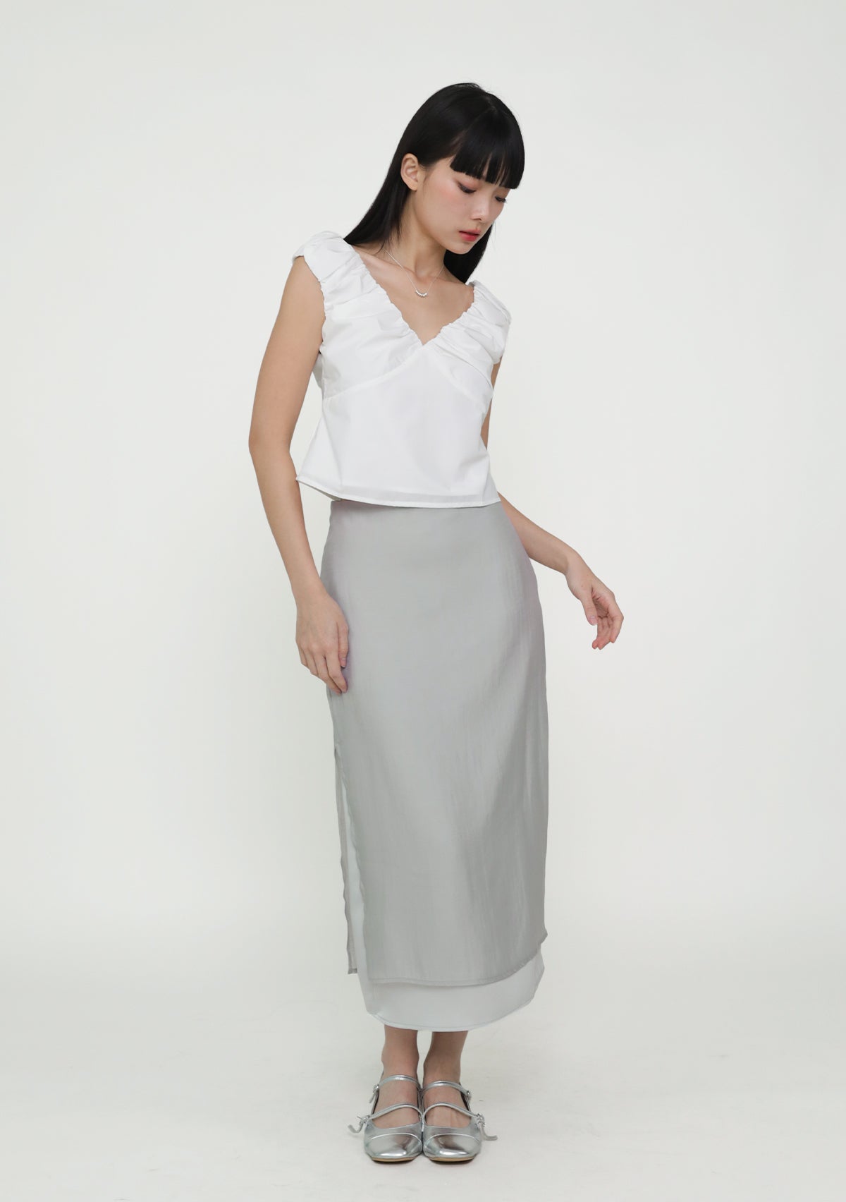 Justina Sheer Overlay Midi Skirt – The Tinsel Rack