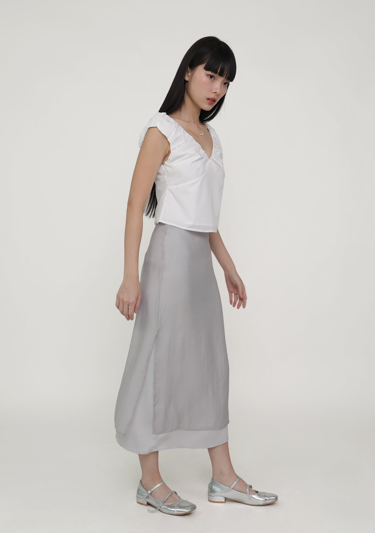 Justina Sheer Overlay Midi Skirt – The Tinsel Rack