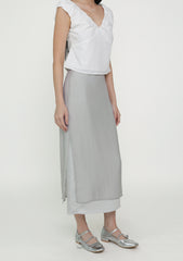 Justina Sheer Overlay Midi Skirt