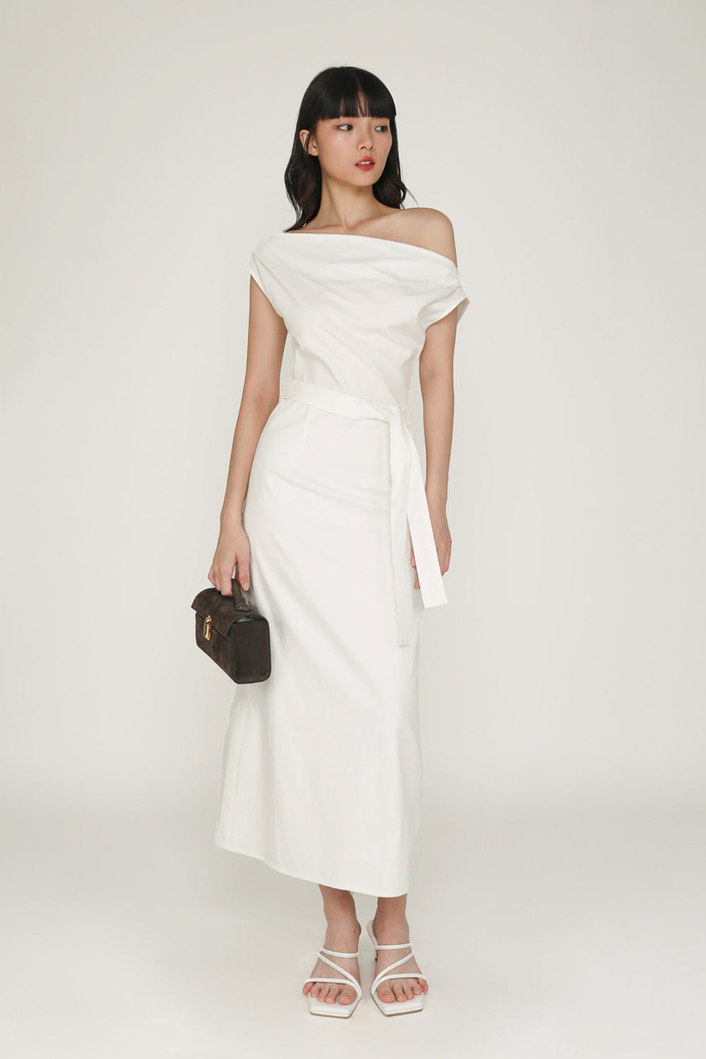 Kael Asymmetrical Shoulder Maxi Dress