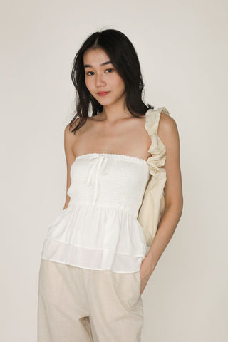 Kelcey Tie Front Ribbon Tube Top