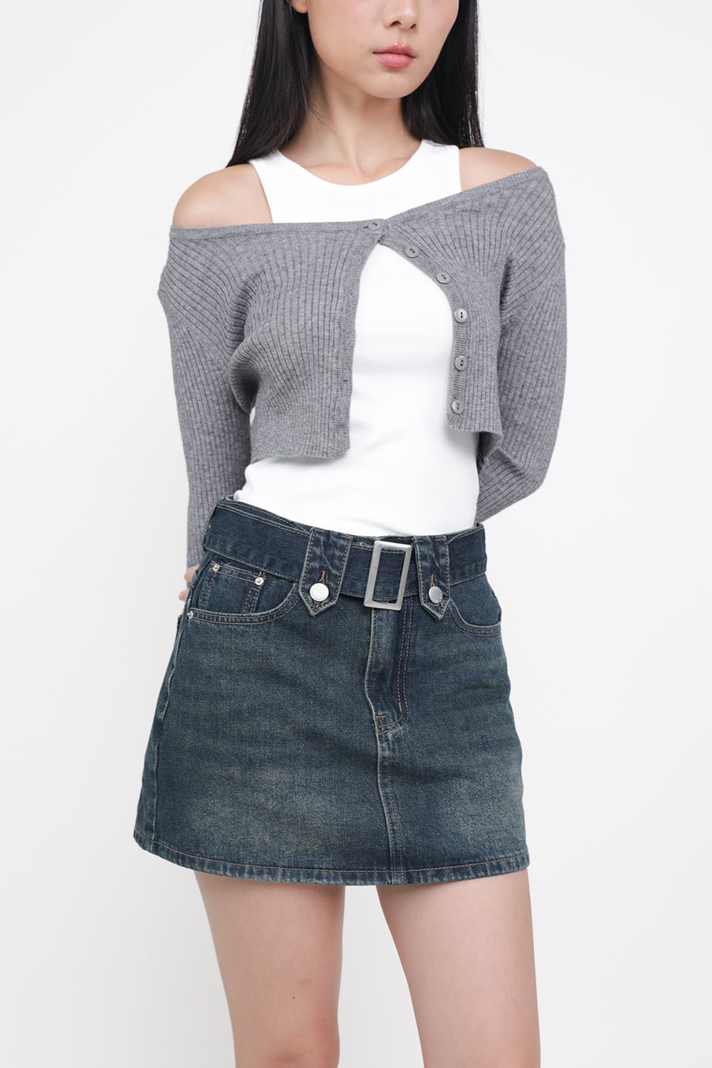 Klyde Belted Denim Skorts