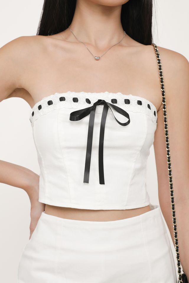 Anne Ribbon Embroidery Tube Top – The Tinsel Rack