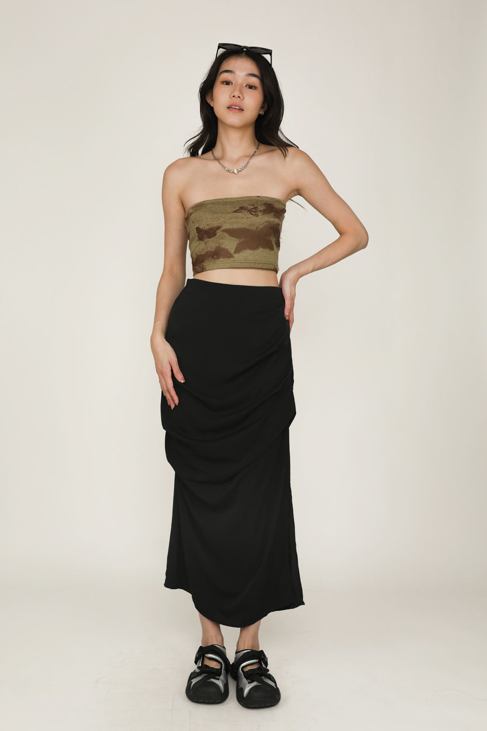 Kylo Ruched Parachute Skirt