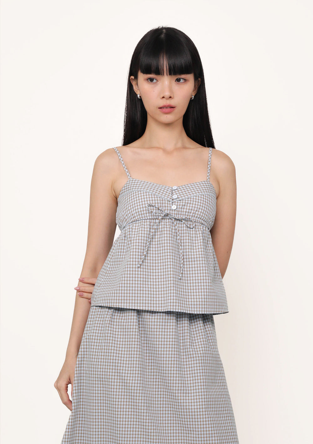 Nora Babydoll Padded Top (Plaid)