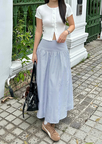 Nara Striped Midi Skirt