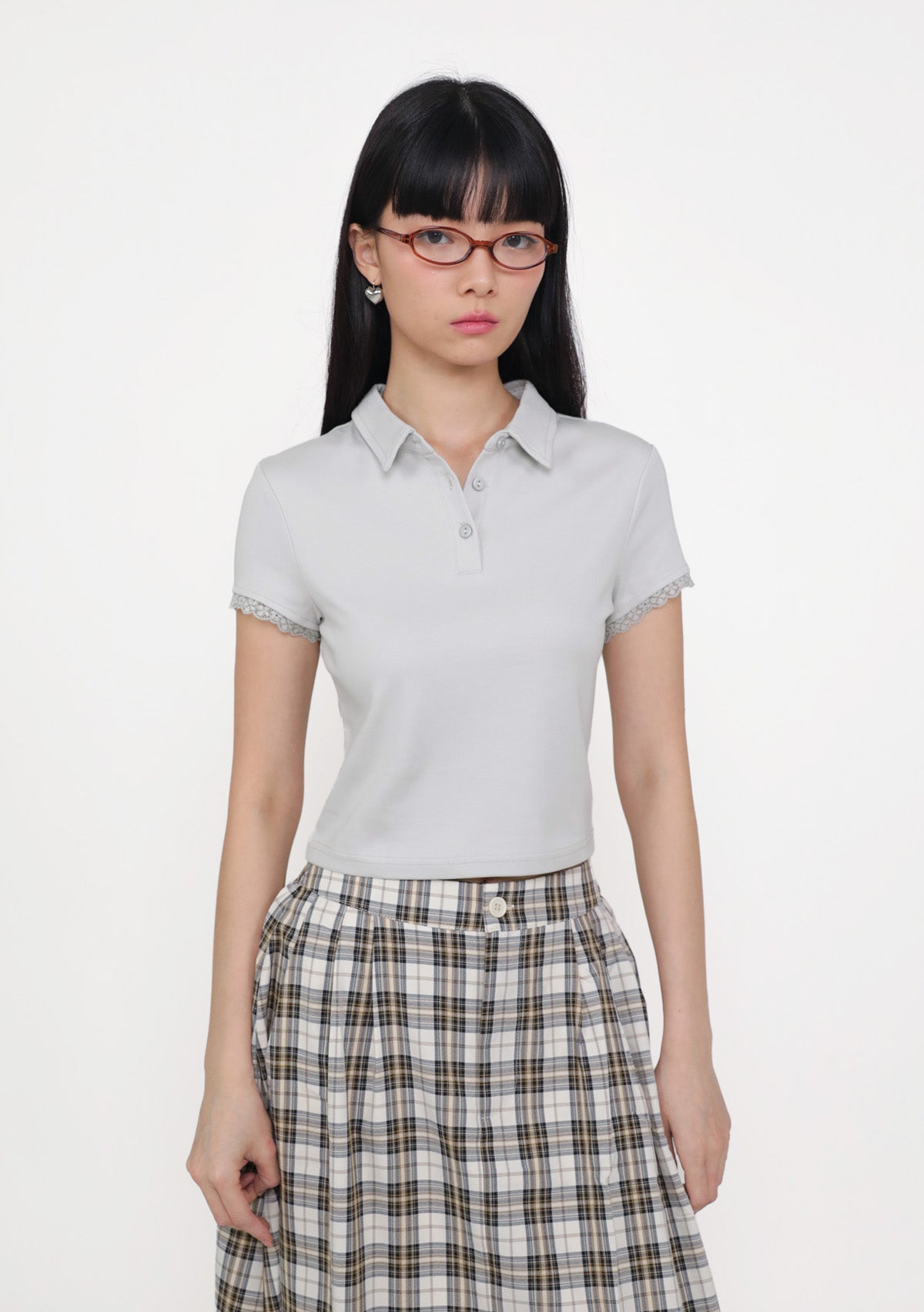 Liana Lace Trim Polo Tee – The Tinsel Rack
