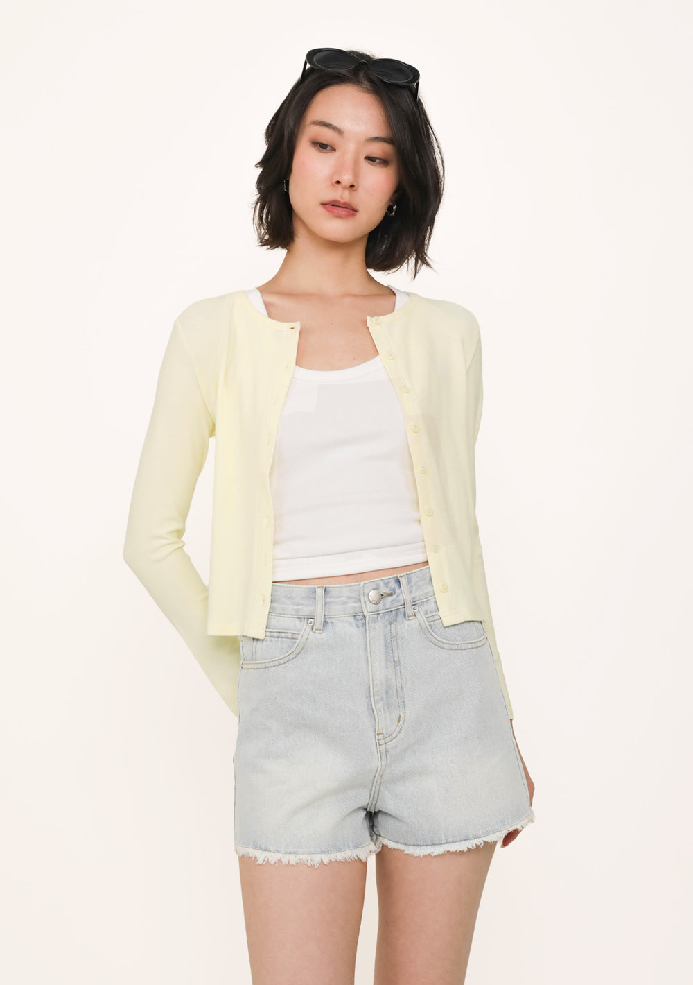 Hudson Frayed Hem Denim Shorts