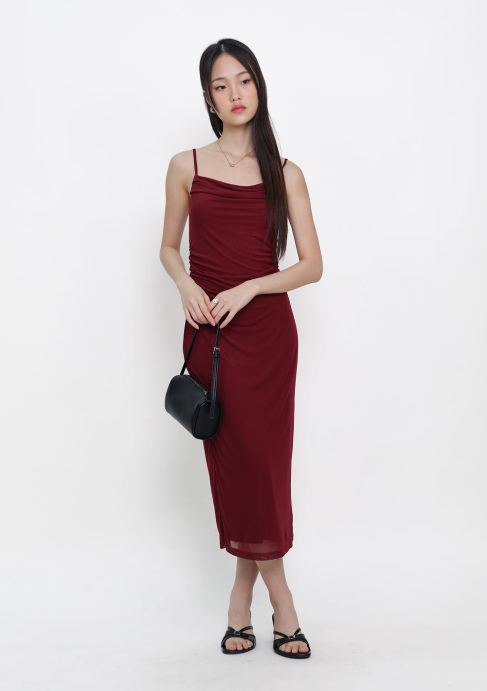 Lyanna Ruched Mesh Padded Dress