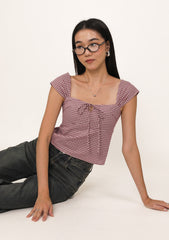 Nyu Ribbon Padded Top (Plaid)