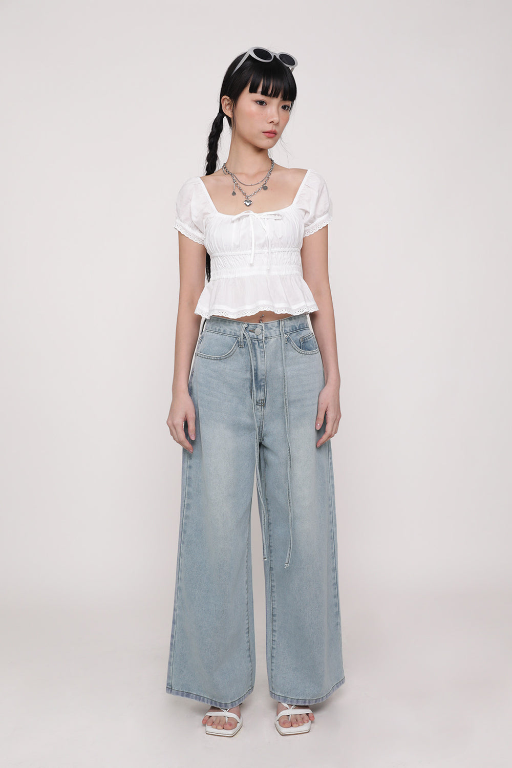 Winnie Shirred Babydoll Top