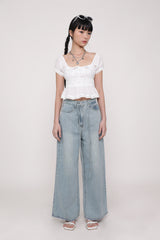 Winnie Shirred Babydoll Top