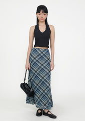 Colette Bias Cut Maxi Skirt (Plaid)