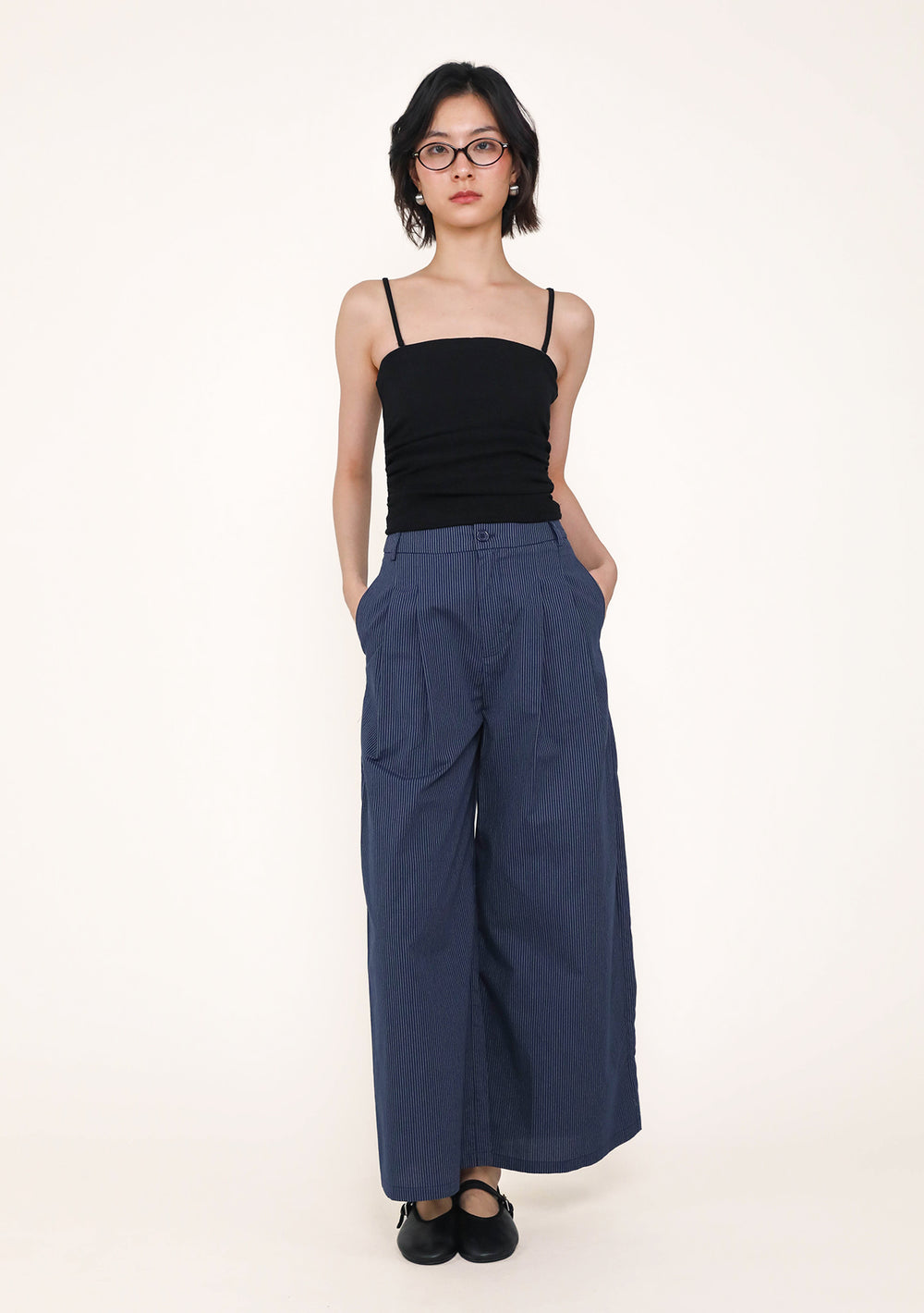 Esra Pleated Pants (Stripes)