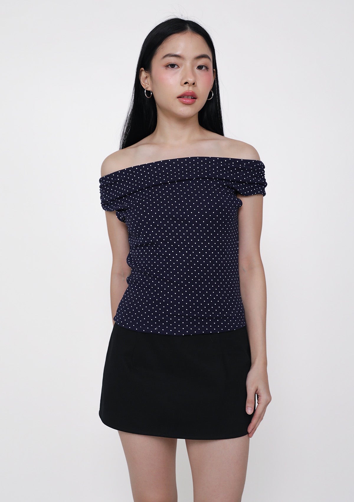 Mollie Off Shoulder Top (Polka Dot) – The Tinsel Rack