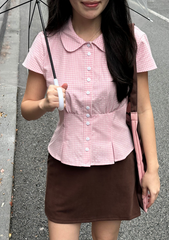 Hattie Sleeve Button Blouse (Plaid)