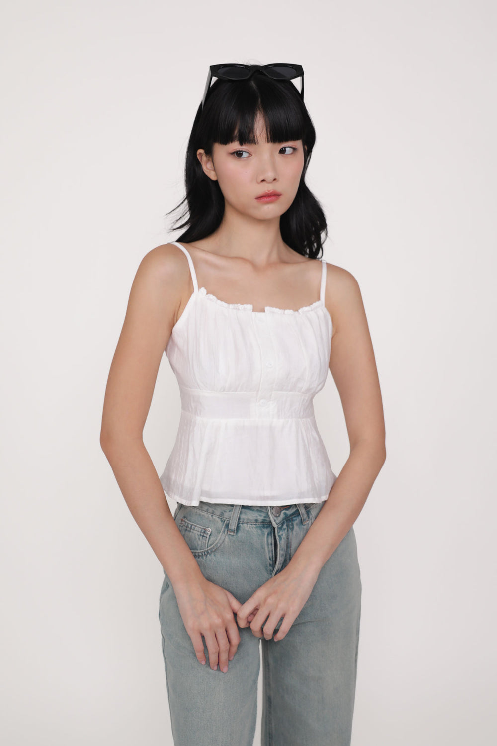 Priscilla Frills Babydoll Top