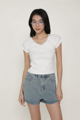 Raine Lace Sleeve Tee