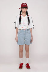 Elvina Raw Hem Mom Shorts