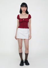 Lyra Ribbon Shirred Top