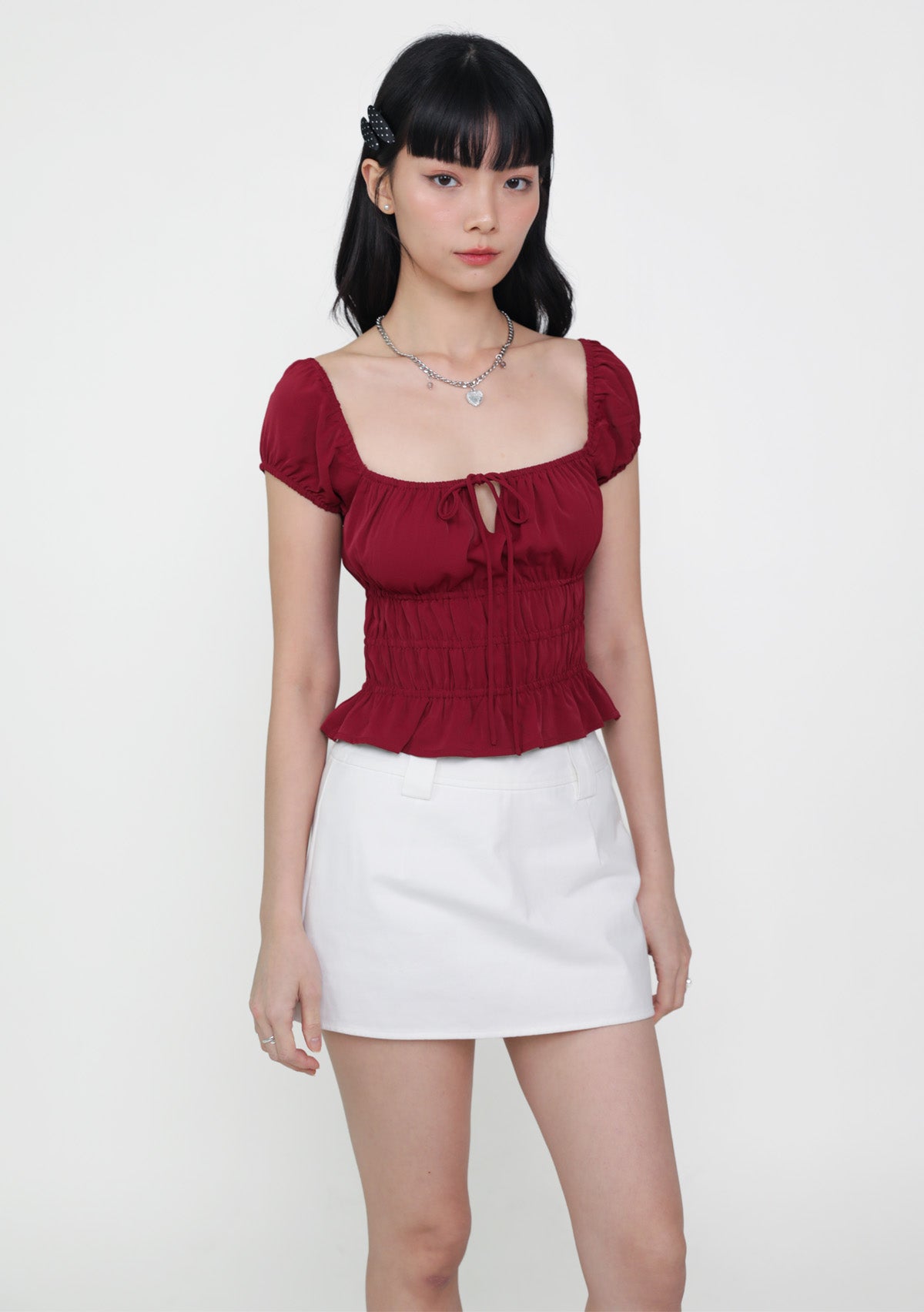 Lyra Ribbon Shirred Top – The Tinsel Rack