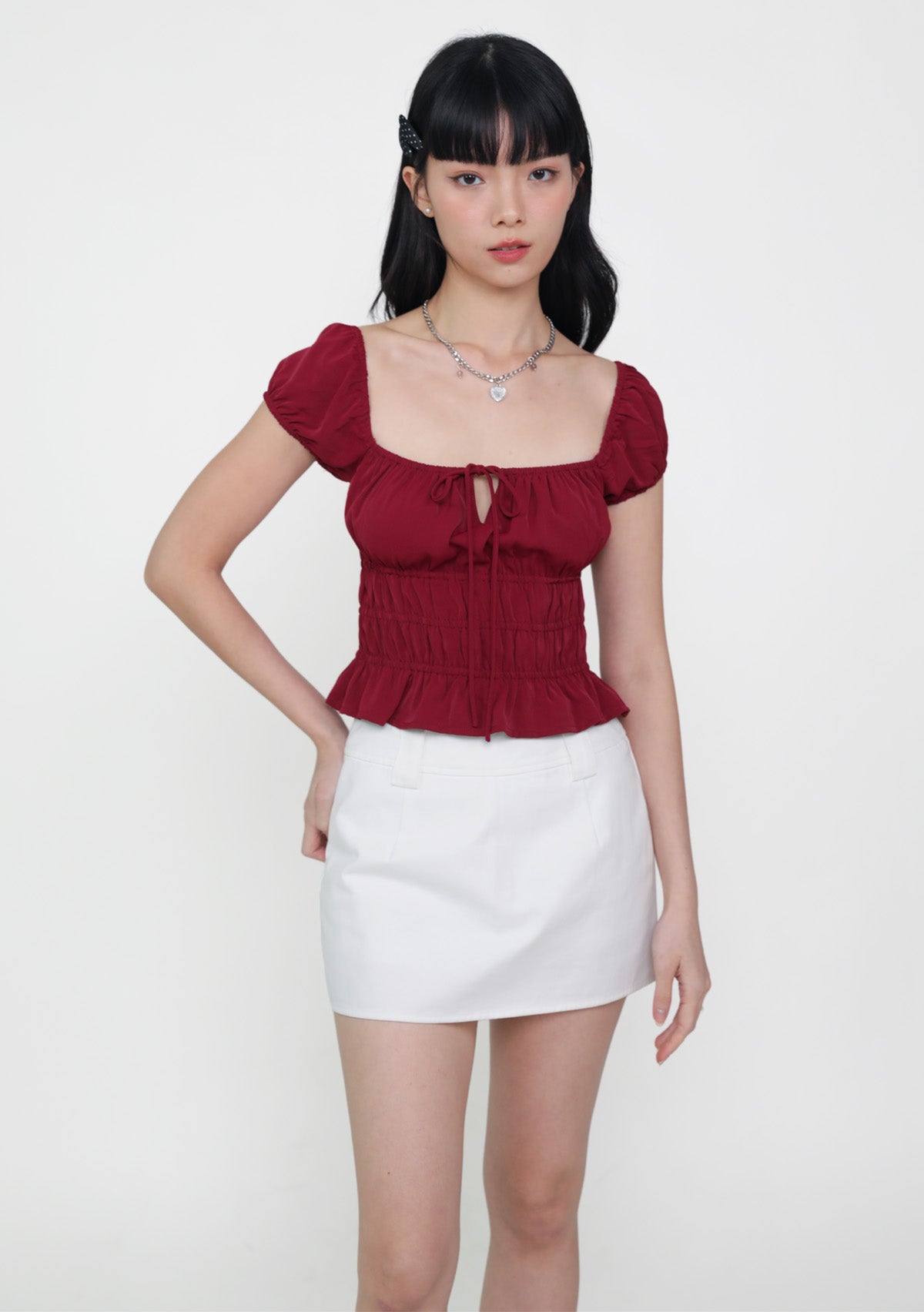 Lyra Ribbon Shirred Top – The Tinsel Rack