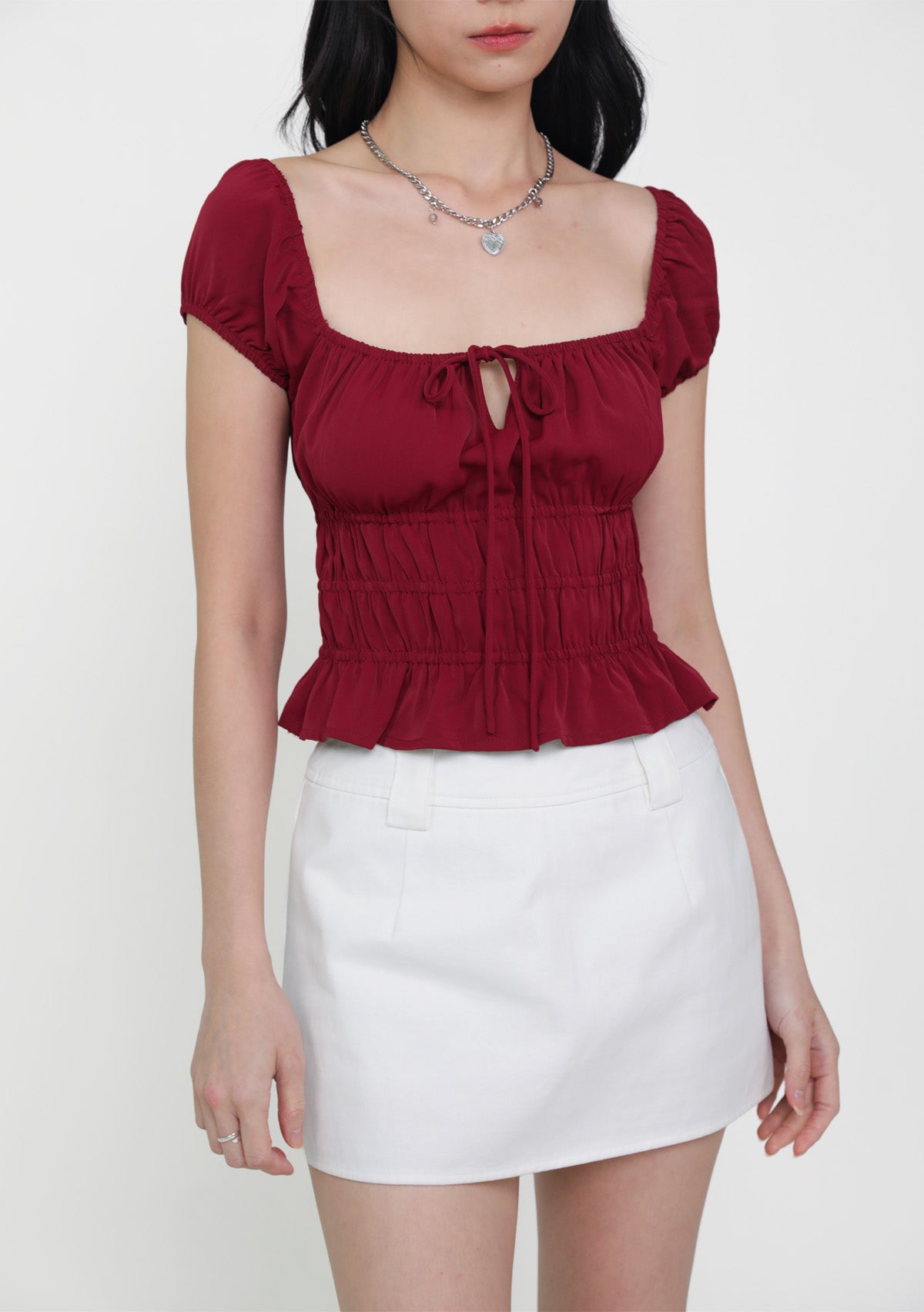 Lyra Ribbon Shirred Top – The Tinsel Rack