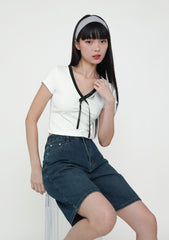Reika Ruched Ribbon Top