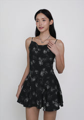 Rosy Cowl Neck Romper