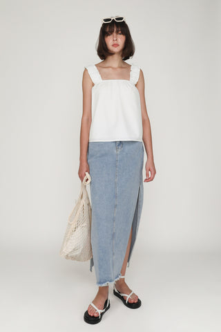 Sebelle Ruched Strap Flare Top