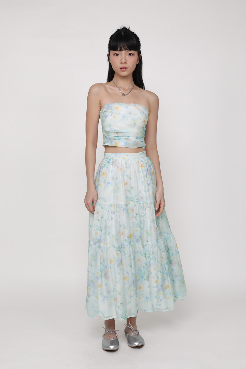 Selena Tiered Midi Skirt