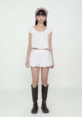 Somi Tie Front Ribbon Top
