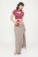 Suki Mandarin Collar Crop Top