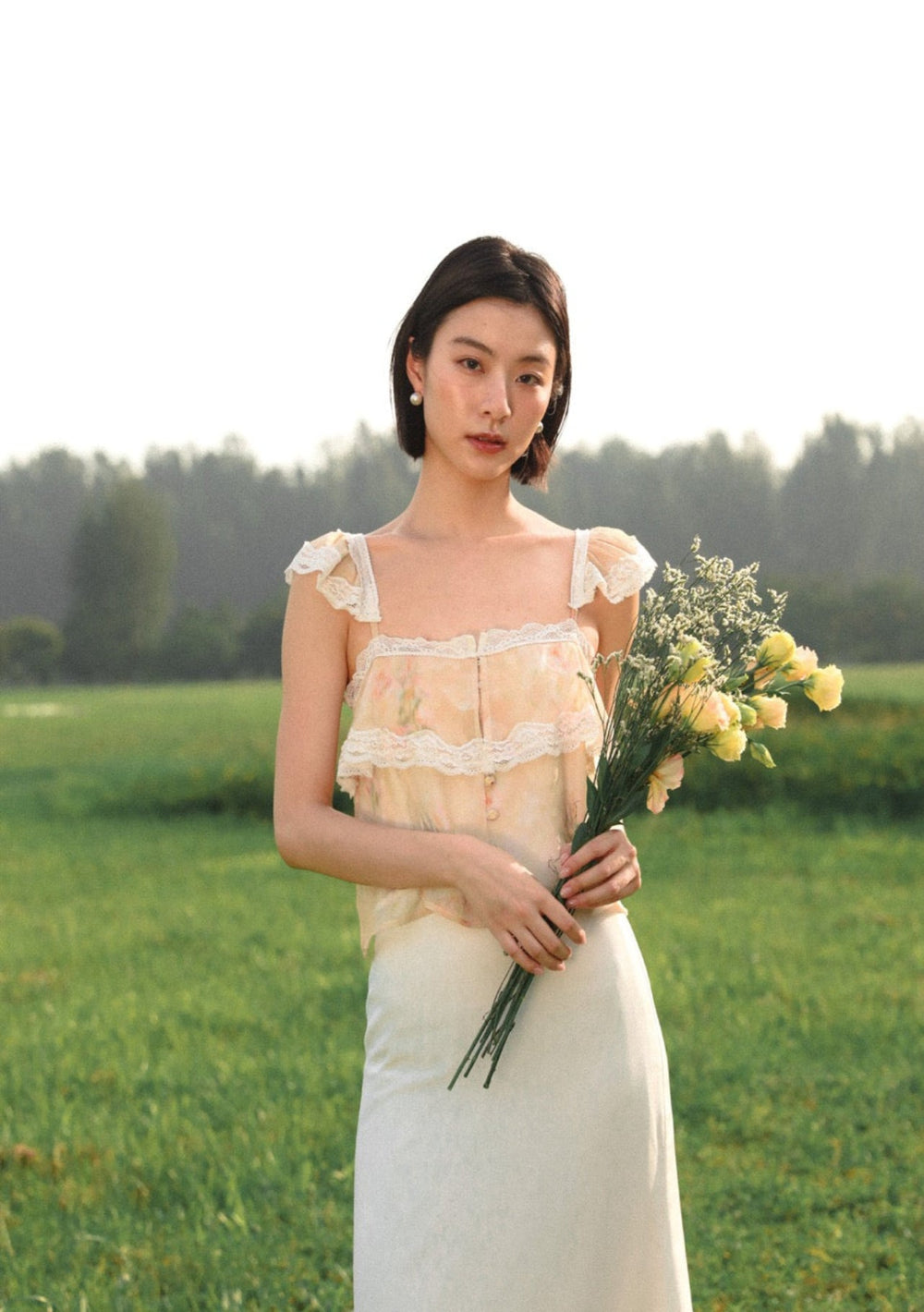 Bali Lace Tiered Top (Printed)