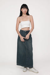 Petite Thea Denim Flare Skirt