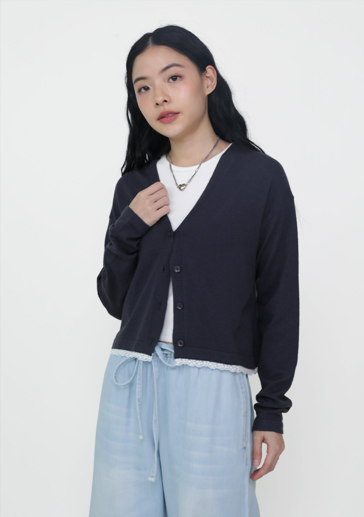Umi Lace Trim Crop Cardigan – The Tinsel Rack