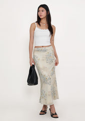 Elara Mesh Fishtail Maxi Skirt (Prints)