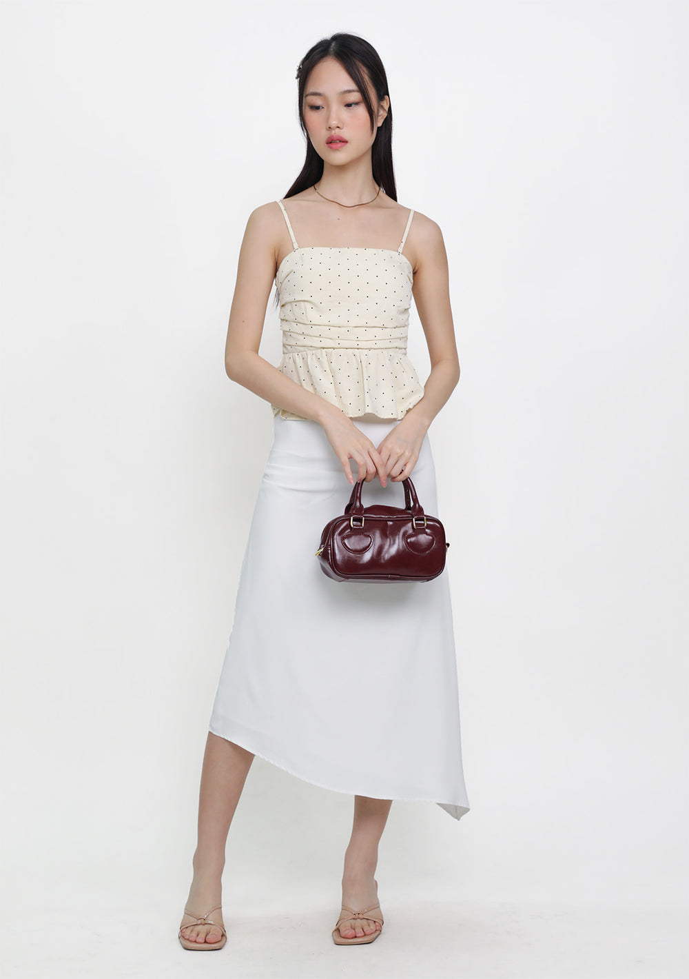 Ariana Asymmetrical Hem Midi Skirt
