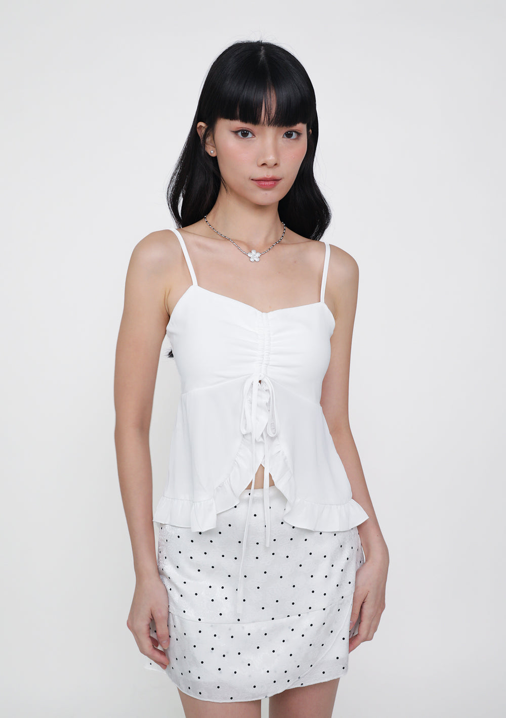 Cherise Ruched Tie Front Padded Top