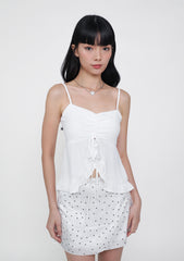 Cherise Ruched Tie Front Padded Top